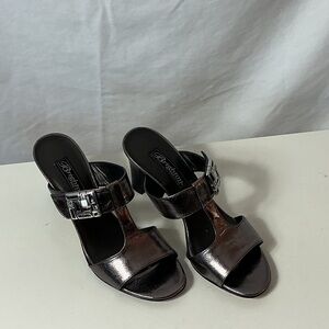 Brighton Rouge Metallic Sandals with Buckle